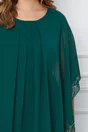 Rochie Dora verde cu capa din voal si aplicatii stralucitoare