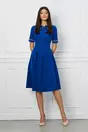 Rochie Dy Fashion albastra cu dantela la guler