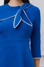 Rochie Dy Fashion albastra cu funda la guler