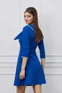 Rochie Dy Fashion albastra cu funda la guler