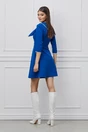 Rochie Dy Fashion albastra cu funda la guler