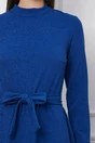 Rochie Dy Fashion albastra midi clos cu cordon in talie