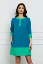 Rochie Dy Fashion albastru-verde cu buzunare