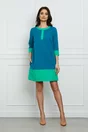 Rochie Dy Fashion albastru-verde cu buzunare