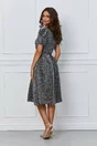 Rochie Dy Fashion argintie cu accesoriu in talie