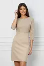 Rochie Dy Fashion bej cu buline la bust