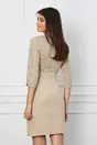 Rochie Dy Fashion bej cu buline la bust
