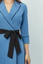 Rochie Dy Fashion bleu cu bust petrecut si cordon  in talie