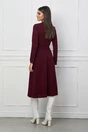 Rochie Dy Fashion bordo midi clos cu cordon in talie