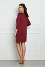 Rochie Dy Fashion bordo tip A cu buzunare si nasturi decorativi