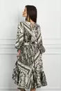 Rochie Dy Fashion cu imprimeu snake kaki si curea in talie