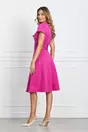 Rochie Dy Fashion fucsia cu funda la decolteu