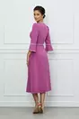 Rochie Dy Fashion lila cu perlute si decupaj la decolteu