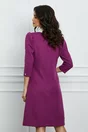 Rochie Dy Fashion magenta cu guler alb ascutit