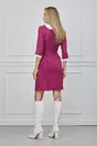 Rochie Dy Fashion magenta cu guler si mansete albe