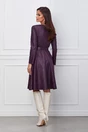 Rochie Dy Fashion mov pruna din piele intoarsa ecologica cu o curea in talie