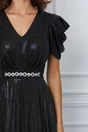 Rochie Dy Fashion neagra cu accesoriu in talie