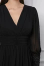Rochie Dy Fashion neagra cu dantela la maneci