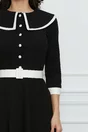 Rochie Dy Fashion neagra cu guler maxi si curea in talie