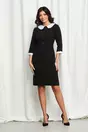Rochie Dy Fashion neagra cu guler si mansete albe