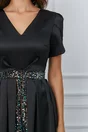 Rochie Dy Fashion neagra cu paiete pe fusta