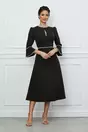 Rochie Dy Fashion neagra cu perlute si decupaj la decolteu