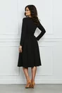 Rochie Dy Fashion neagra cu pliuri si curea in talie