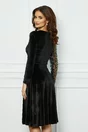 Rochie Dy Fashion neagra din catifea cu paiete la bust