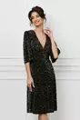 Rochie Dy Fashion neagra cu insertii aurii