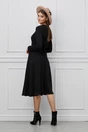 Rochie Dy Fashion neagra din tricot cu aplicatie detasabila la bust