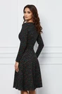 Rochie Dy Fashion neagra din tricot cu nasturi decorativi