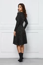 Rochie Dy Fashion neagra din tricot cu nasturi decorativi