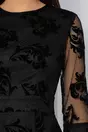 Rochie Dy Fashion neagra din tull cu insertii catifelate