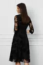 Rochie Dy Fashion neagra din tull cu insertii catifelate