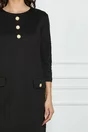 Rochie Dy Fashion neagra tip A cu buzunare si nasturi decorativi