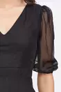 Rochie Dy Fashion neagra vaporoasa din voal