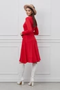 Rochie Dy Fashion rosie din tricot cu aplicatie detasabila la bust