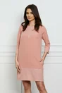 Rochie Dy Fashion roz cu buline si buzunare