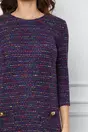 Rochie Dy Fashion scurta mov cu picatele colorate si buzunare