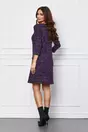Rochie Dy Fashion scurta mov cu picatele colorate si buzunare