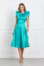 Rochie Dy Fashion turcoaz cu umeri ascutiti