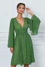 Rochie DY Fashion verde clos cu maneci lejere din voal