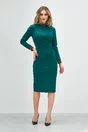 Rochie Dy Fashion verde cu banda cu imprimeu colorat la guler