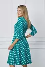 Rochie Dy Fashion verde cu buline albe