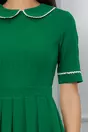 Rochie Dy Fashion verde cu dantela la guler