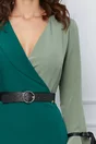 Rochie Dy Fashion verde cu fistic si curea in talie