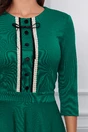 Rochie Dy Fashion verde cu nasturi catifelati pe bust
