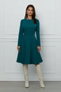 Rochie Dy Fashion verde cu nasturi la decolteu