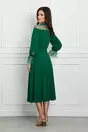 Rochie Dy Fashion verde cu tull si buline catifelate