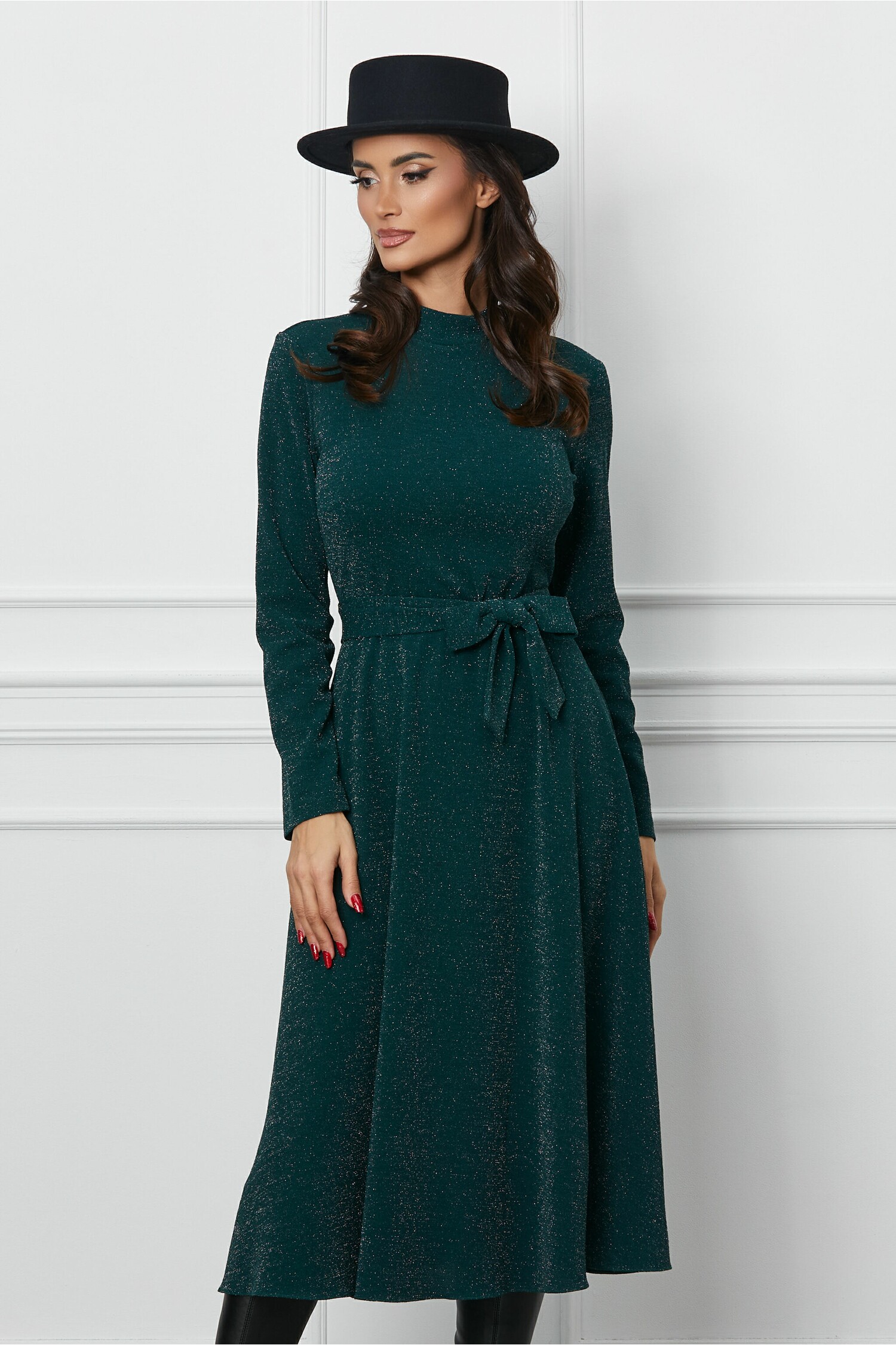 Rochie verde din lurex